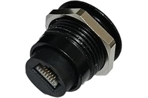 Zincs Alloys RJ12 6P6C Telephone Connectors Threaded Panel Mount Sockets for Fax Machine Cabinet Installation Telephone Panel