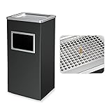 BEAMNOVA Trash Can Indoor Outdoor Black Stainless
