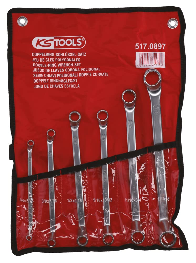 KS Tools 517.0897 Double-Ended Ring Spanner Set contre-coudes