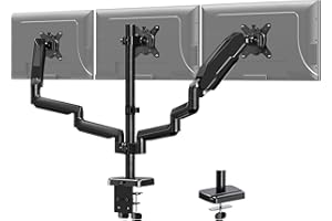 MOUNT PRO Triple Monitor Mount for 13-27 inch Screens, 3 Monitor Desk Mount, Spring Triple Display Stand, Full Motion Three C