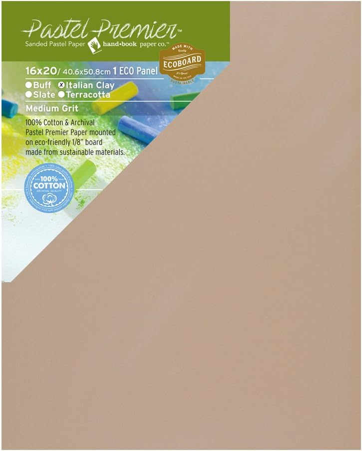 Pastel Premier Sanded Pastel Paper Eco Panel, Medium Grit, 16X20 inches, Italian Clay, 1 Panel