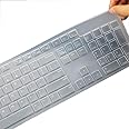 Yuish Silicone Desktop Keyboard Cover Skin Protector - Compatible with Dell Wireless & Wired Keyboards, All-in-One (Clear)