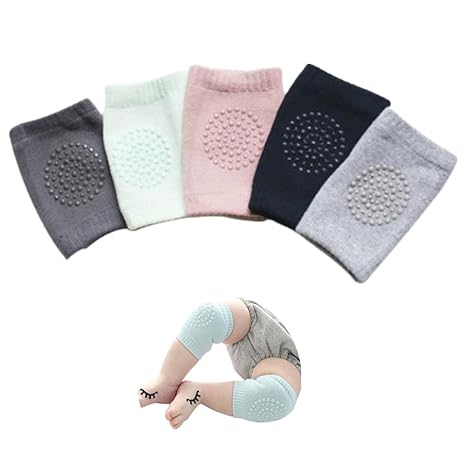FNKDOR Baby Unisex Krabbeln Knieschoner Knieschützer mit Gummipunkte Rutschfest