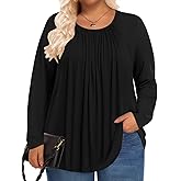 PEVRL Womens Plus Size Tops Long Sleeve Shirts Fall Tunics Blouses Wear with Leggings