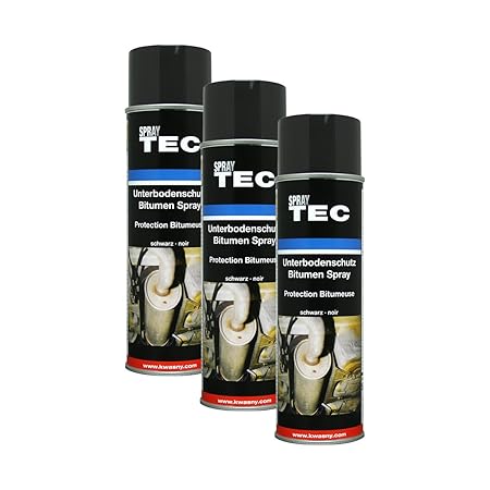 KWASNY SET 3X Kwasny SprayTec Unterbodenschutz Spray Bitumen Schwarz AutoK 500ml 235500