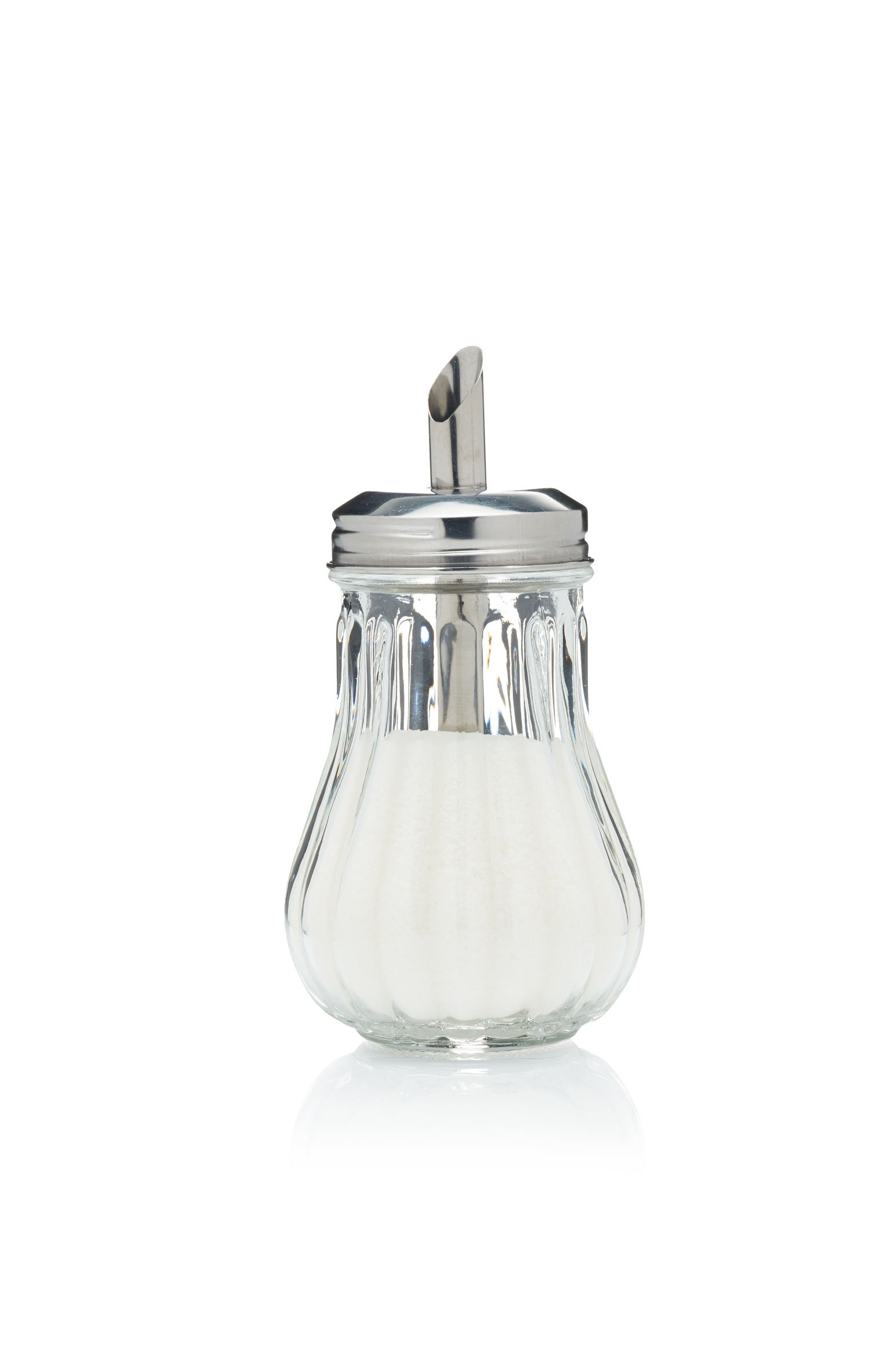 KitchenCraft Retro Café-Style Glass Sugar Dispenser, 7 x 7 x 13.5 cm (3" x 3" x 5.5")