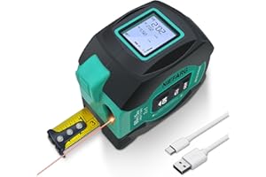 NIEFARG 3 in 1 Almighty Tools Tape Measure with Laser, 197 ft Laser Tape Measure & 16 ft Almighty Ruler with LED Display, ft/in/m Unit Switch, Measure Area, Volume, Pythagorean for Woodworker