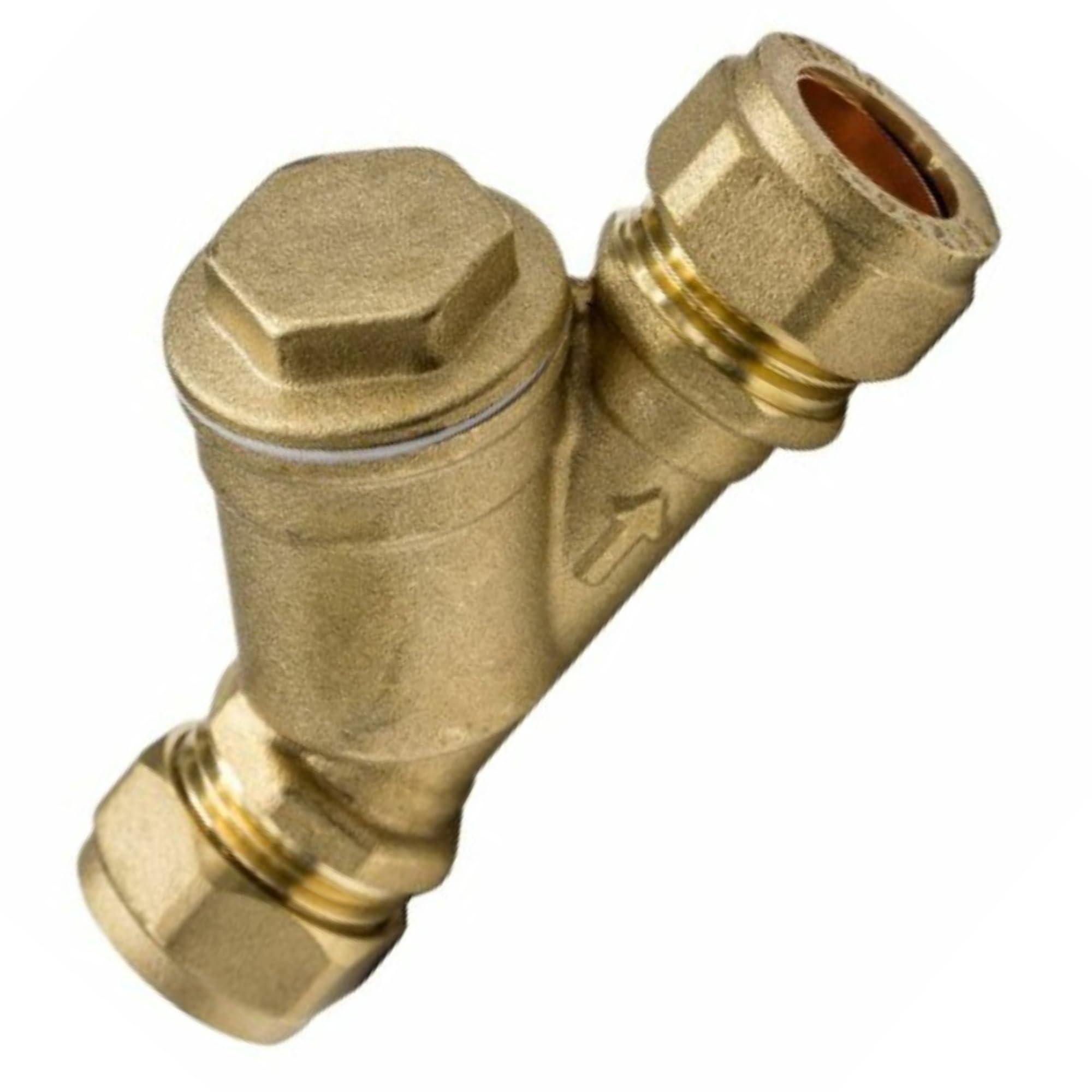 Kudos-trading - 15mm Y Strainer Brass Compression Stainless Steel Mesh Filter Anti Leak Design Ideal for Home Central Heating Systems & Radiators Durable Brass Construction Low Maintenance.