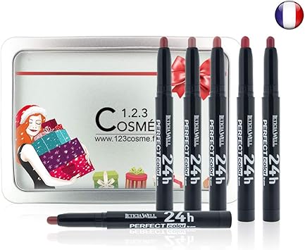 Coffret De 6 Rouge à Lèvres Mat Pour Noel Cadeau De Noël