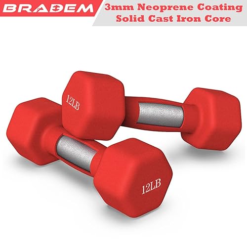 12 Pound Neoprene Dumbbells BodySport&reg; Neoprene Color