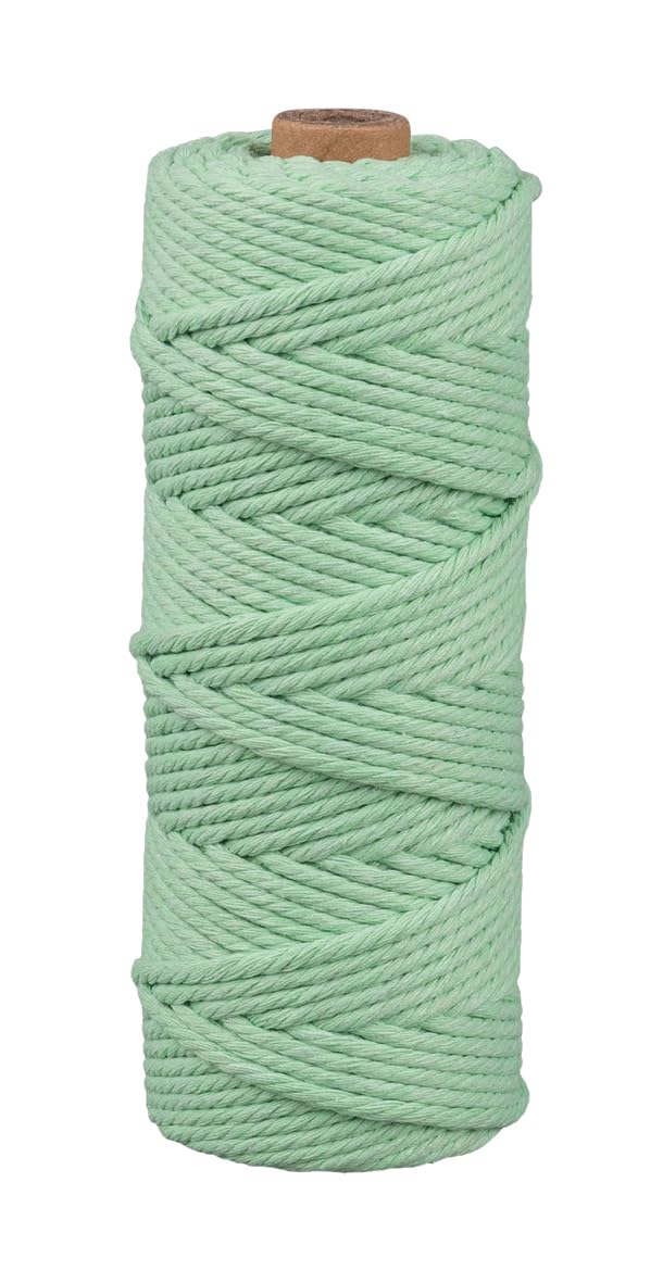 Rayher Poly-Cotton Macrame Cord with a Diameter of 3mm, Soft Crochet Thread, Yarn for Crafts, Floristry and Decorations, 70m, Mint, 44007408 — image 1