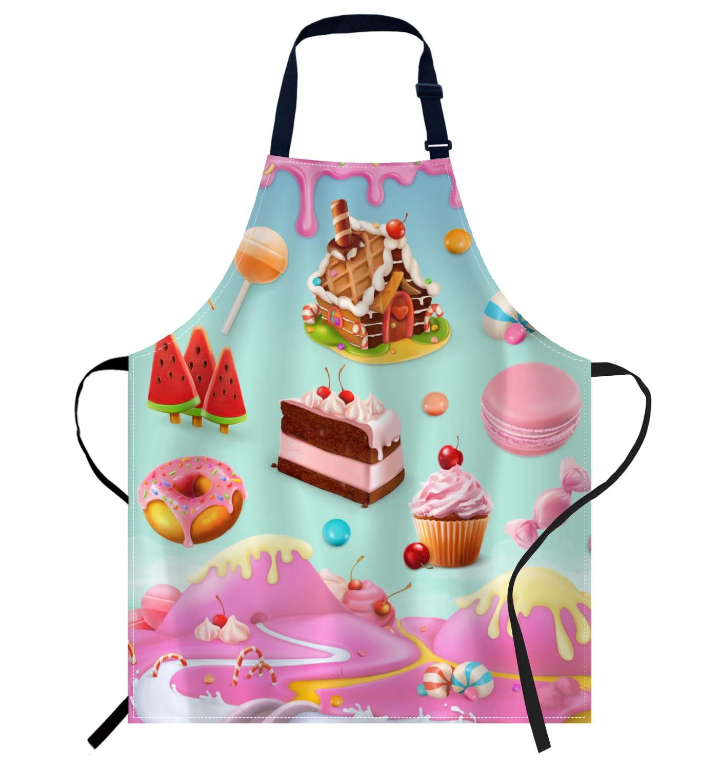 Smooffly Sweet Pink Confectionery and Desserts Apron Chefs Apron, Cooking and Baking Apron for Men and Women, Kitchen Aprons, Butchers Apron, BBQ & Catering Bibs — image 1