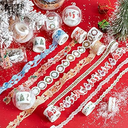 Amazon マスキングテープ クリスマスシリーズ カラフル 手帳 アルバム スクラップブッキング Diy ギフト かわいい シール インテリア 飾り 手帳テープ 10点セット マスキングテープ 文房具 オフィス用品