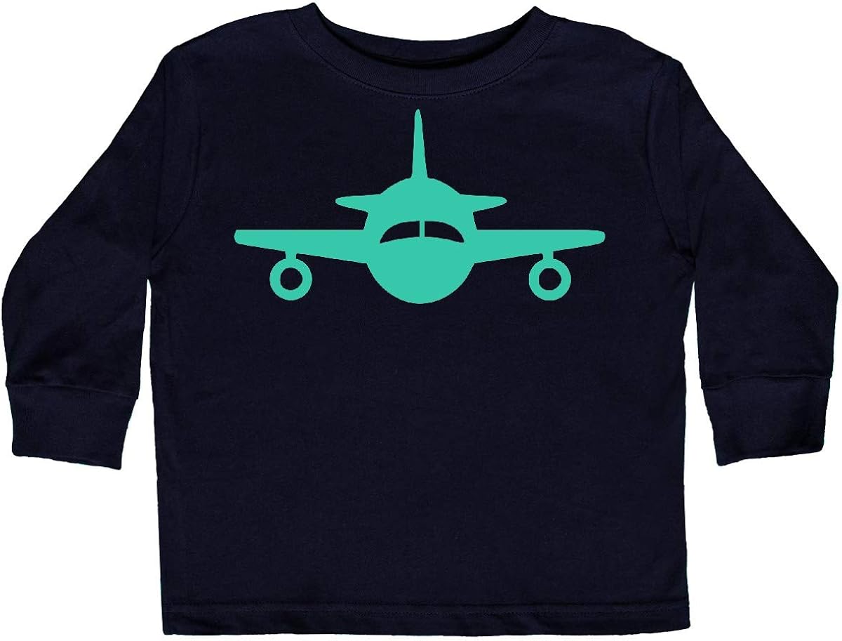 inktastic Cute Teal Airplane Toddler Long Sleeve TShirt