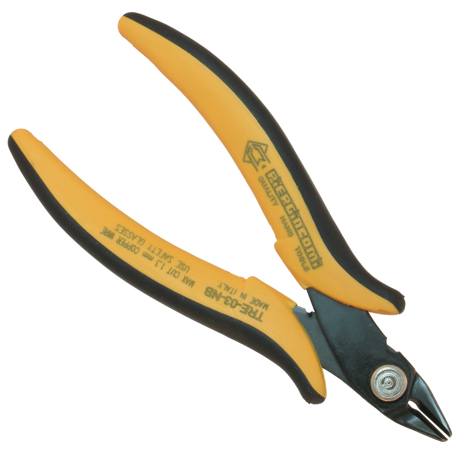 Piergiacomi Micro Soft Wire Cutter with an 8 mm Long jaw Set at a 21 Degree Angle for Flush Cutting Terminal Wires up to 1.3 mm (16AWG) - 1 TRE03NB.