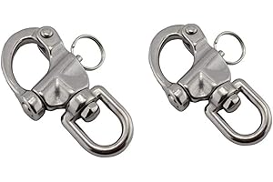 NRC&XRC Swivel Eye Snap Shackle Quick Release Bail Rigging Sailing Boat Marine Stainless Steel Clip Pair