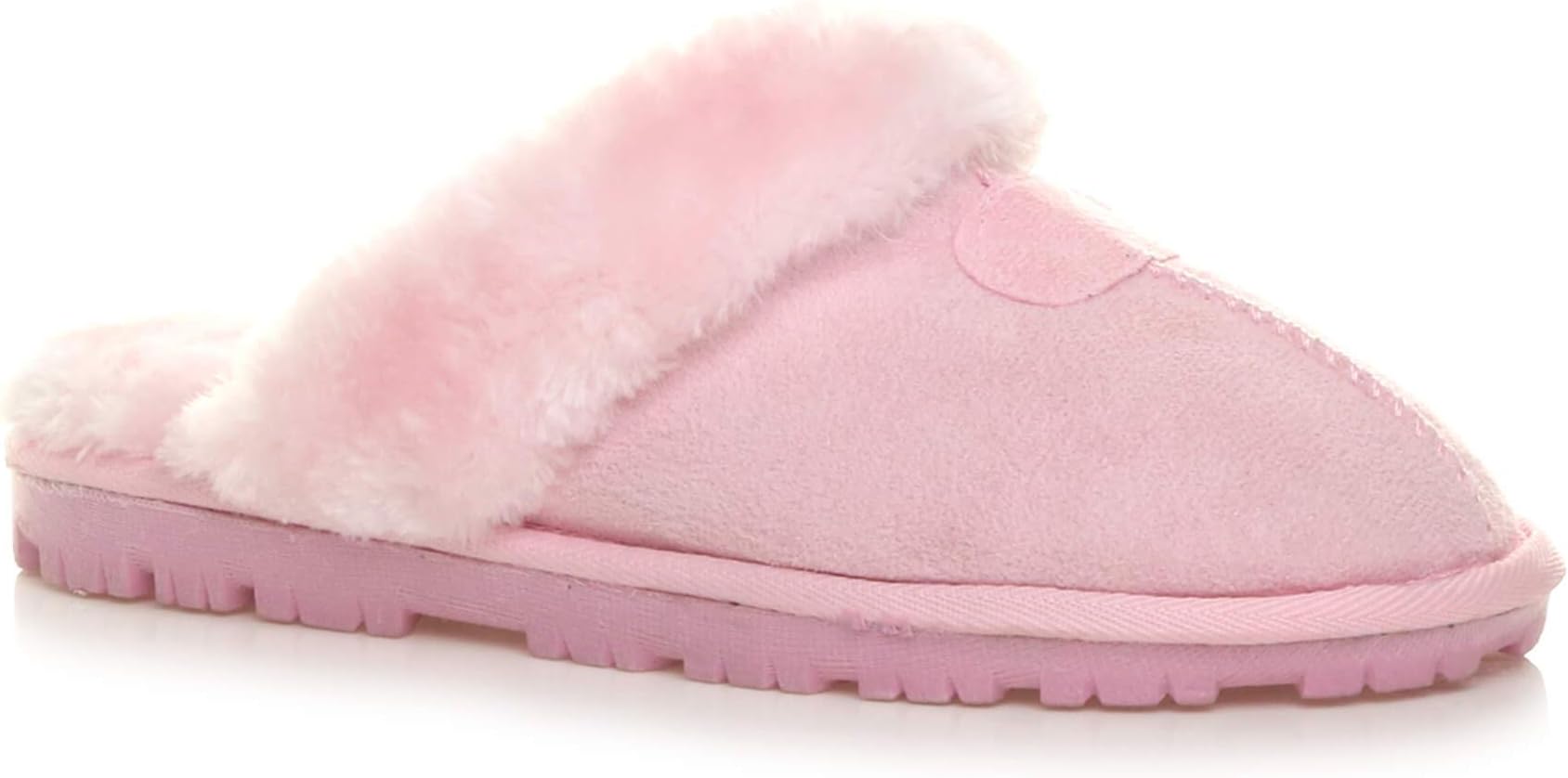 AJVANIWomens ladies flat winter faux sheepskin fur lined slip on memory foam mules slippers size