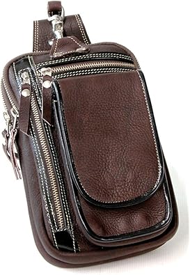 Amazon Co Jp ベルトポーチ レザー メンズ 本革 ウエストバッグ ヒップバッグ スマホケース長財布入れ フリップポケット 多機能ポケット シューズ バッグ