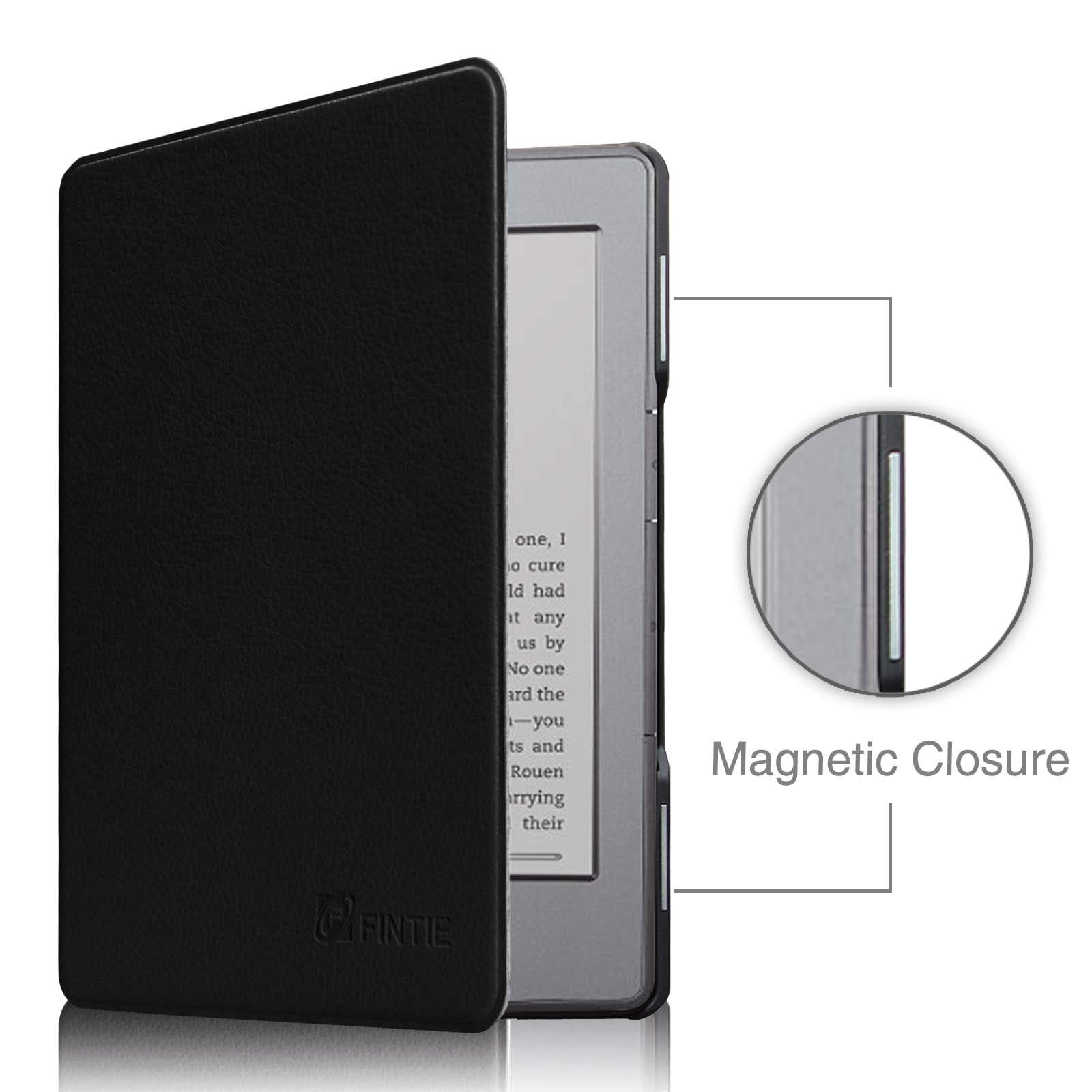 Fintie Slim Case for Kindle 5 & Kindle 4 - Slim Lightweight Shell PU Leather Protective Cover with Magnet Closure, Black