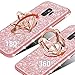 Maxdara Galaxy S9 Case, Galaxy S9 Glitter Case Ring Holder Diamond Rhinestone Kickstand with Sparkle Bling Shiny TPU Bumper Cute Women Girls Case for Galaxy S9 5.8 inches (Rosegold)