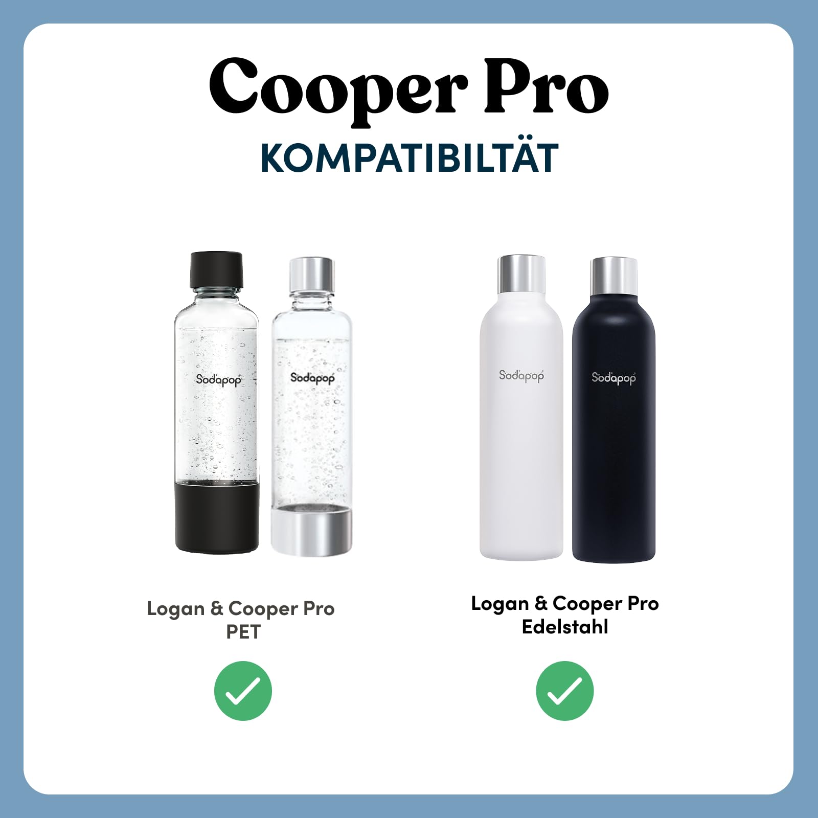 Sodapop Wassersprudler Cooper Pro Schwarz inkl. 1x PET-Flasche, enthält keinen CO₂-Zylinder, Einhängemechanismus ohne Eindrehen, platzsparend, Höhe 45 cm 7