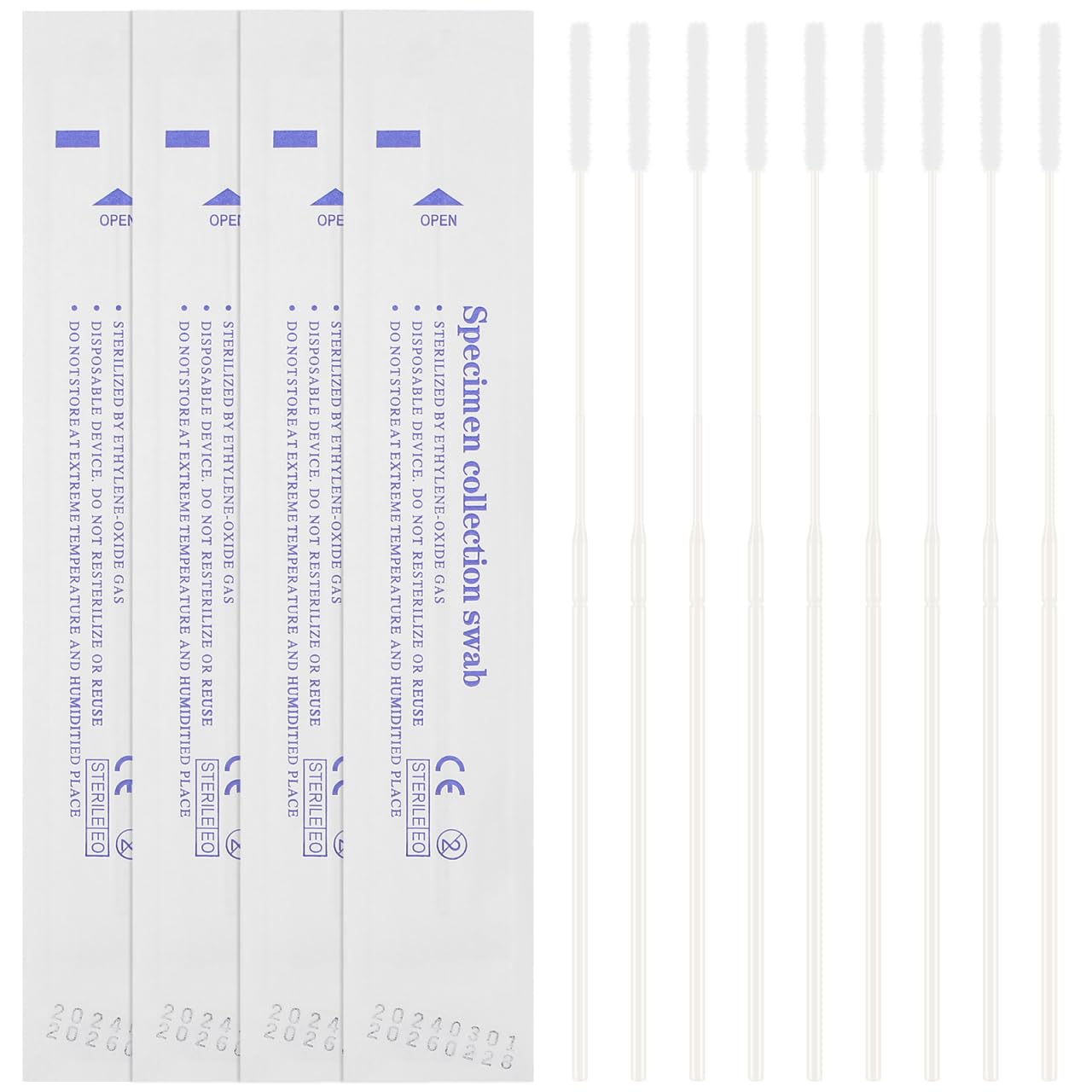 Mipcase Tipped Sterile Swab- 20Pcs Sterile 1 Each Tip Swab Applicators, Disposable Specimen Collection Nasal Swabs Testing Sampling Collection