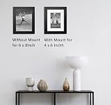 YiPinYin 6x8 Inch Photo Frame Set of 3 with Mounts Wood Grain Perspex 4x6 view 2