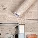 Yifely Retro Beige Newspaper Furniture Paper Self-Adhesive Shelf Liner Countertop Sticker 17.7 Inch by 9.8 Feet