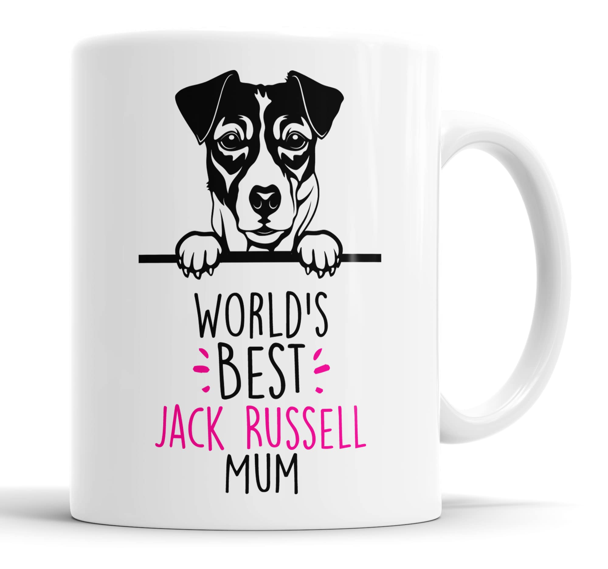 Faithful Prints Jack Russell World's Best Mum Mug Dog Mum Jack Russell Mum Cup Friend Funny Gift for Birthday Christmas, Jack Russell Mug