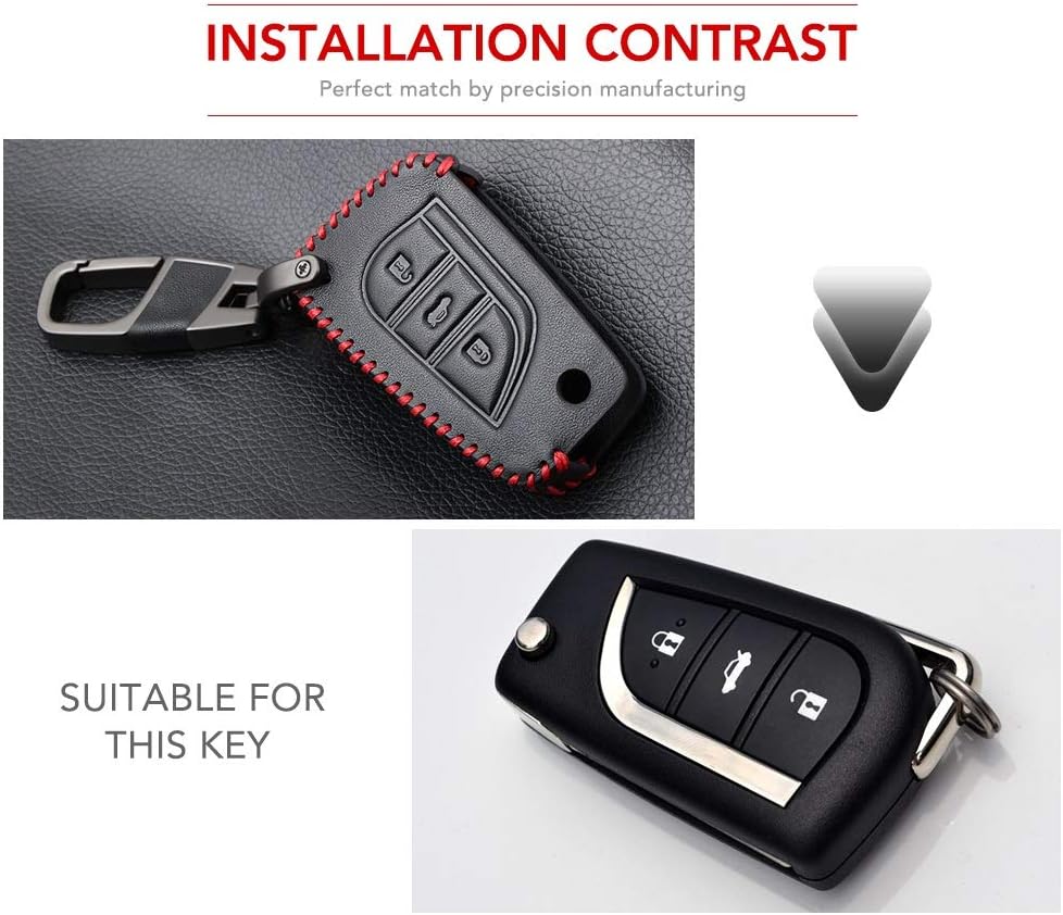 QXLXL Suitable for Toyota Camry Crown RAV4 Corolla Prado Prius 3 car keychain key holder Key (Color Name : H Style)