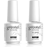 Vishine 15ml No Wipe Top Coat Base Coat Soak off UV LED Drying Long Lasting Shiny Nail Varnish Set