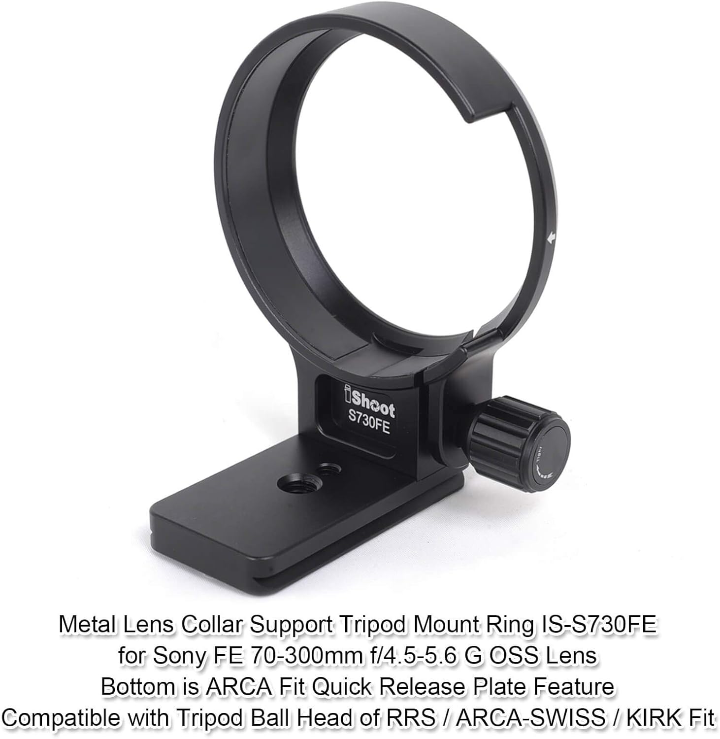 iShoot Metal Lens Collar, CNC Tripod Mount Ring Support for Sony FE 70-300mm F4.5-5.6G OSS Lens - Image 3