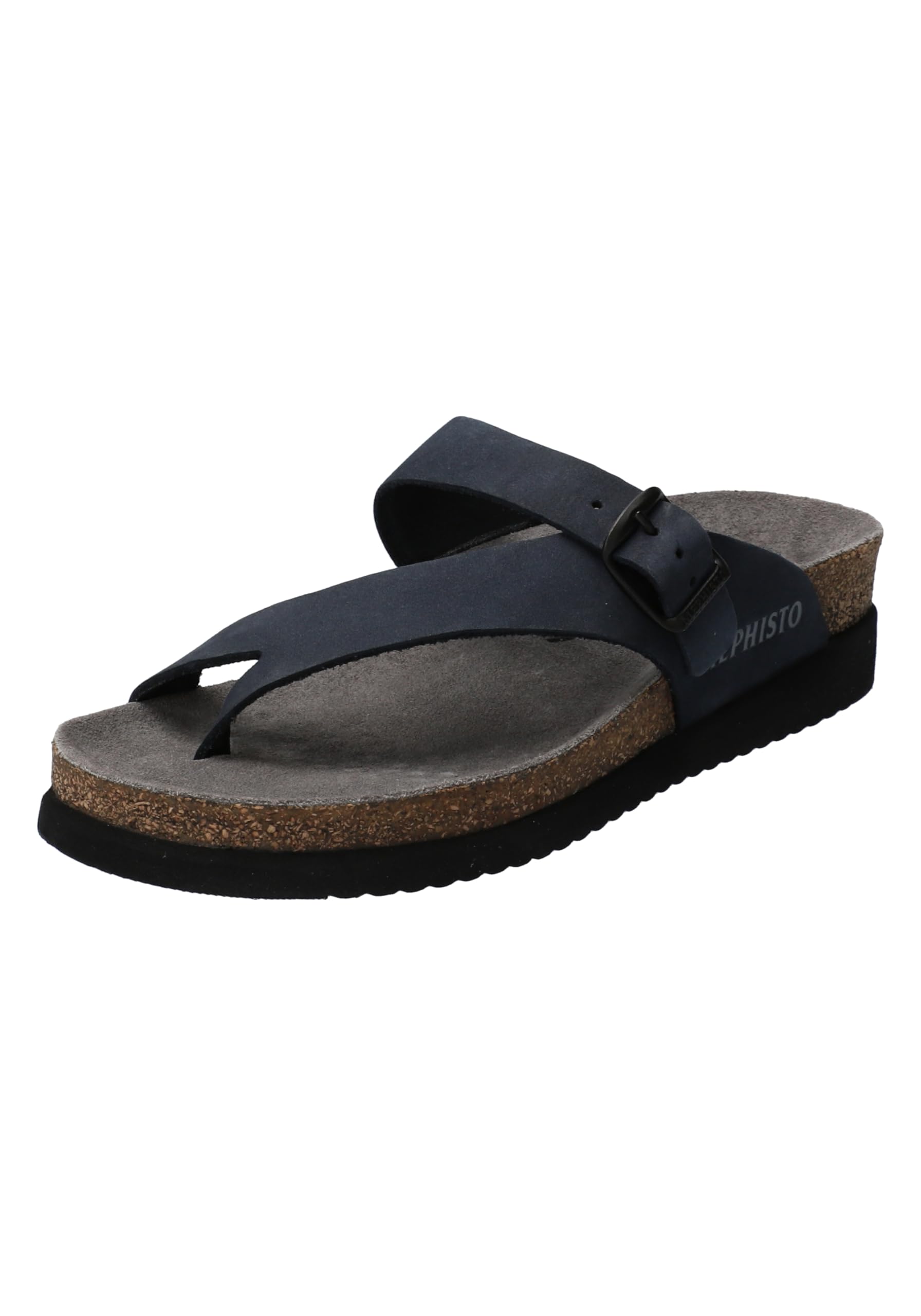 Mephisto Women's Helen Thong Sandal,Navy Nubuck,10