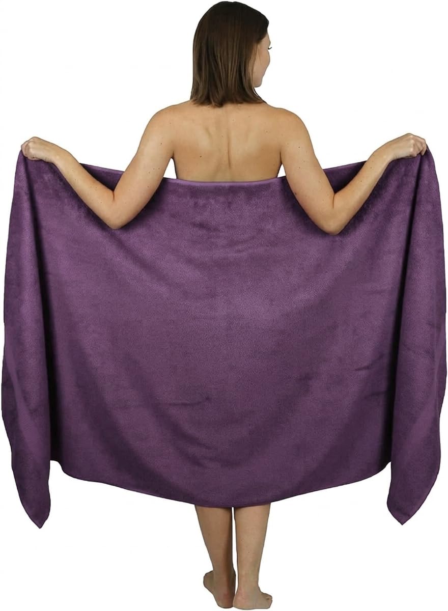 Wholesale Trade Dealz Extra Large Bath Sheet 100 x 200 cm Super Jumbo Big Bath Sheets Towels Beach Body Wrap XL Bath Towels 600-GSM (Purple)