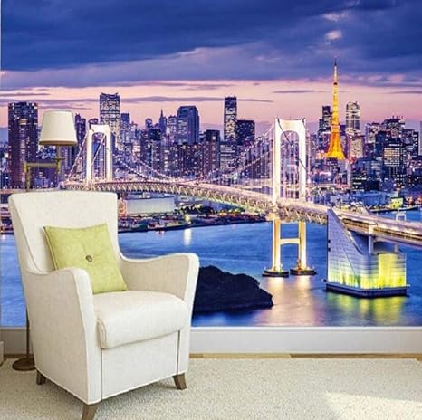 Amazon Jason Ming 壁紙3dカスタムhdヨーロッパ都市建築夜テレビ背景壁紙リビングルームレストランショッピングモール壁画250x175cm 壁紙