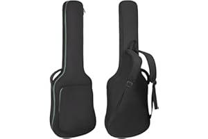 MUZTOP Electric Guitar Bag 7MM Soft Padded Electric Guitar Case 39 Inch Gig Bag Backpack with Back Hanger Loop and Shoulder Strap, Green Zipper