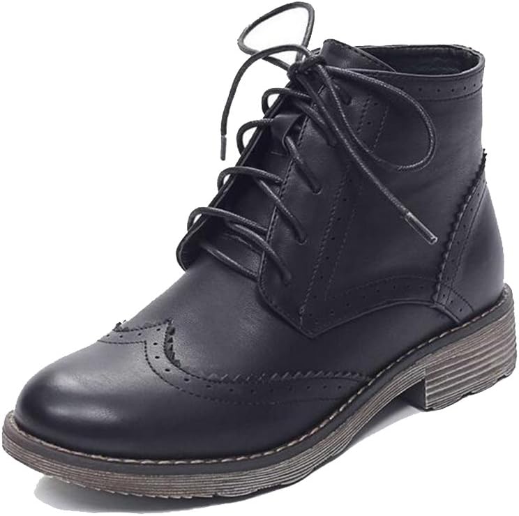 GJDE Martens Boots Fashion Women-Adult THXY828-1 Autumn and Winter Section of Retro Shoes, black, 38