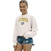 Blue 84 NCAA womens Ncaa Officially Licensed Crop Crewneck Sweatshirt Vintage Arch Over White