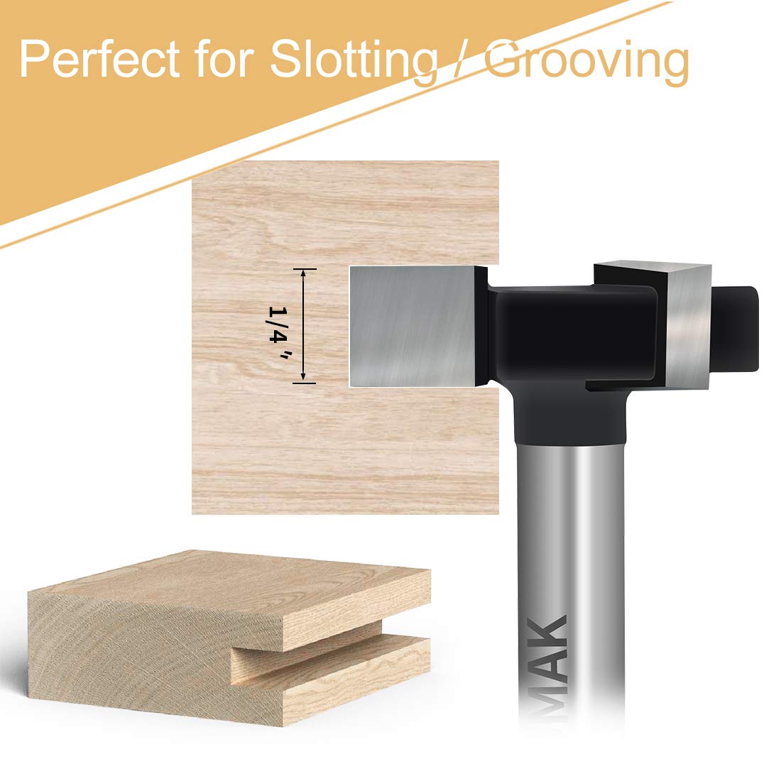CNC Spoilboard Surfacing Router Bits, 1/4 inch Shank 1 inch Cutting Diameter, Slab Flattening Router Bit Planing Bit Wood Planing Bit Dado Planer Bit by NITOMAK (Carbide): Industrial & Scientific