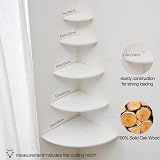 Gieanoo White Corner Shelf Oak Wood 7inch Wall Mount Floating Shelf view 5