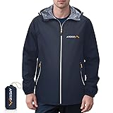 APEXUP Packable Rain Jacket Men with Reflective