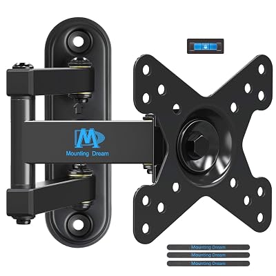 Mounting Dream UL Listed Full Motion Monitor Wall Mount TV Bracket for 10-26 Inch LED, LCD Flat Screen TVs and Monitors, TV Mount with Swivel Articulating Arm, Up to VESA 100x100mm and 33LBS MD2463