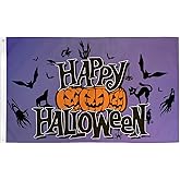 AZ FLAG - Happy Halloween Purple Flag - 2x3 Ft - 100D Polyester Halloween Party Banner with Two Metal Grommets - Fade Resistant - Vivid Colors - 2' x 3' Feet - 90x60 Cm