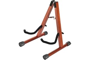 DOMMI Guitar Stand, Wood Electric Guitar Stand with Non-Slip Rubber and Soft Foam Arms, Portable Folding A-Frame Acoustic Guitar Stand, Easy to Assemble, Floor Display Stand for Travel