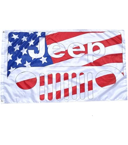 アメリカ看板　５ Amazon.com : Kasflag Jeep Banner Flag (3x5ft,Heavy Duty