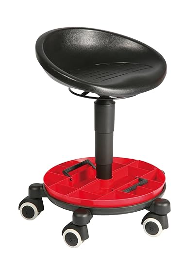 Hocker mit Toolbox und Traktorsitz - schwarz