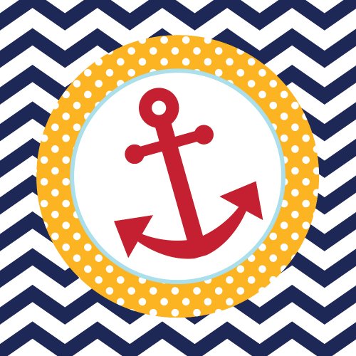 18-Count Paper Lunch Napkins, Ahoy Matey Anchor