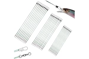 YUHENGCT Fishing Leaders with Swivels Assortment, Stainless Steel Leader Wire,High-Strength for Fishing Rigs Saltwater and Fr