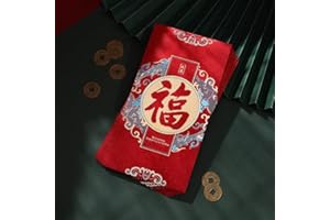 12 PCS Chinese Red Envelopes 2024 Red Envelopes Chinese, PILZUME 6.6x3.5 inches Cash Envelopes, Gift Red Packet HongBao for S