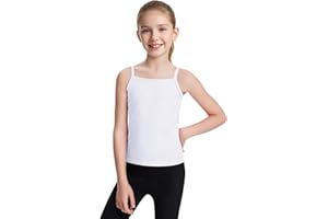 Auranso Girls Undershirts Toddler Cami Camisole Adjustable Straps Sleeveless Cotton Tank Tops for Girls